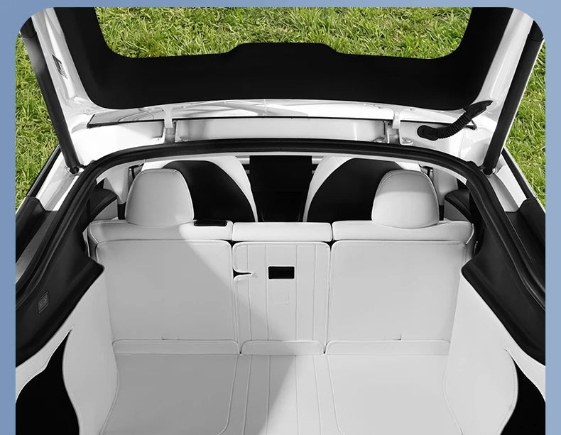 YZ For Tesla Model Y Juniper 2021-2026 Leather Trunk Mats Fully Surrounded Waterproof Non-Slip Liner Custom Floor Mat Accessorie