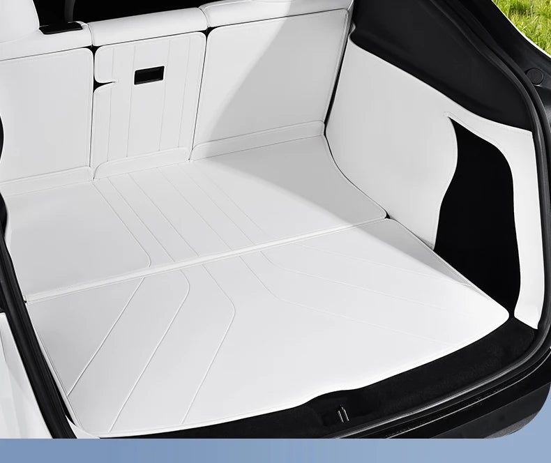 YZ For Tesla Model Y Juniper 2021-2026 Leather Trunk Mats Fully Surrounded Waterproof Non-Slip Liner Custom Floor Mat Accessorie