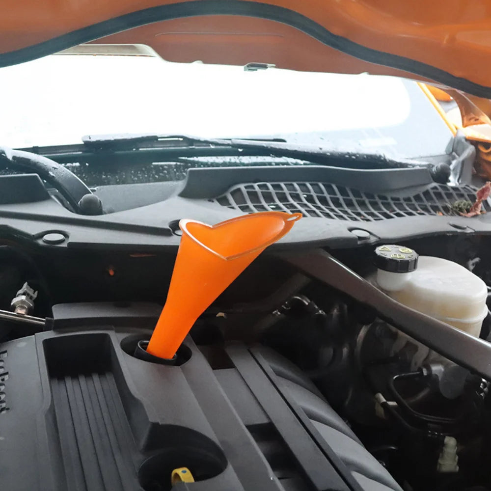 Car Long Stem Funnel Anti-splash Gasoline Oil Filling Tool Plastic Car Truck Motor Oil Change Refueling Funnel Car Accessories