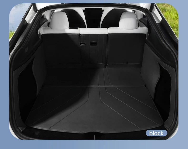 YZ For Tesla Model Y Juniper 2021-2026 Leather Trunk Mats Fully Surrounded Waterproof Non-Slip Liner Custom Floor Mat Accessorie