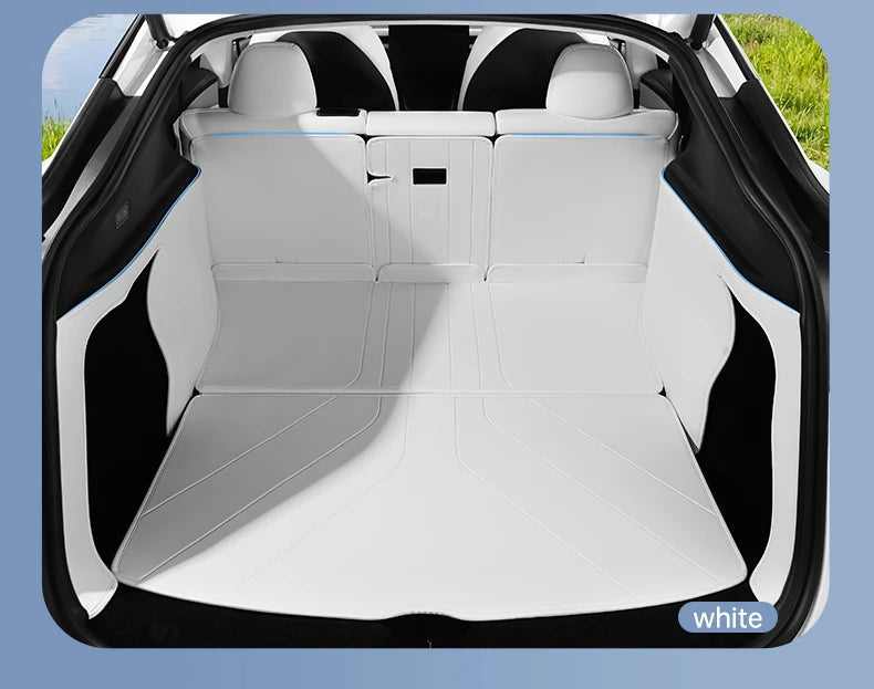 YZ For Tesla Model Y Juniper 2021-2026 Leather Trunk Mats Fully Surrounded Waterproof Non-Slip Liner Custom Floor Mat Accessorie